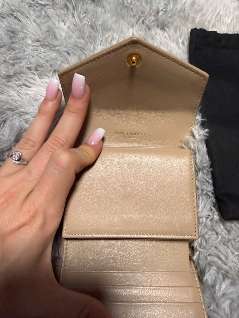 YSL Saint Laurent Tan Quilted Leather Bifold Wallet - Picture 7 of 14